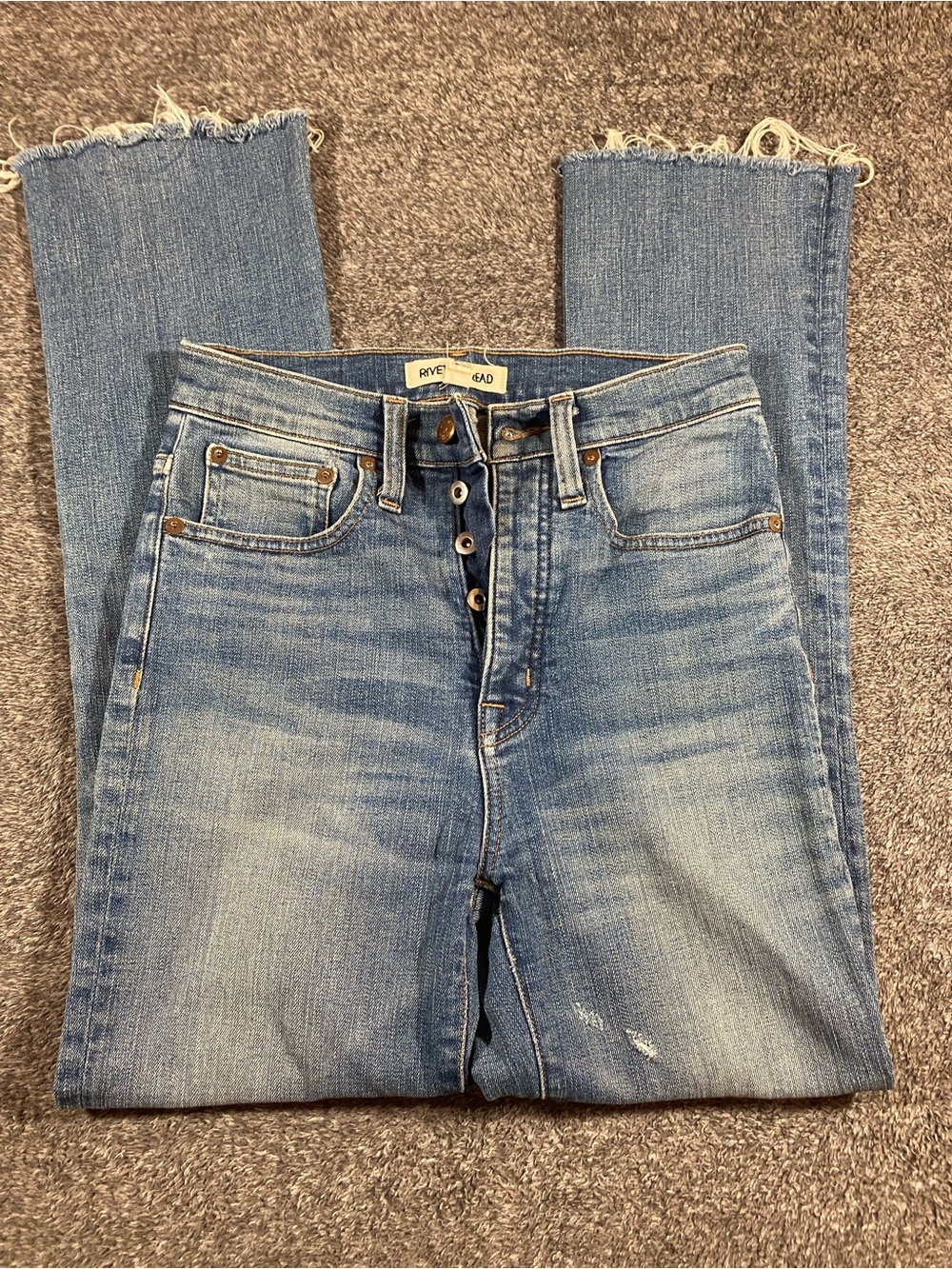Rivet & Thread Light Blue High-Rise Button-Fly Jeans